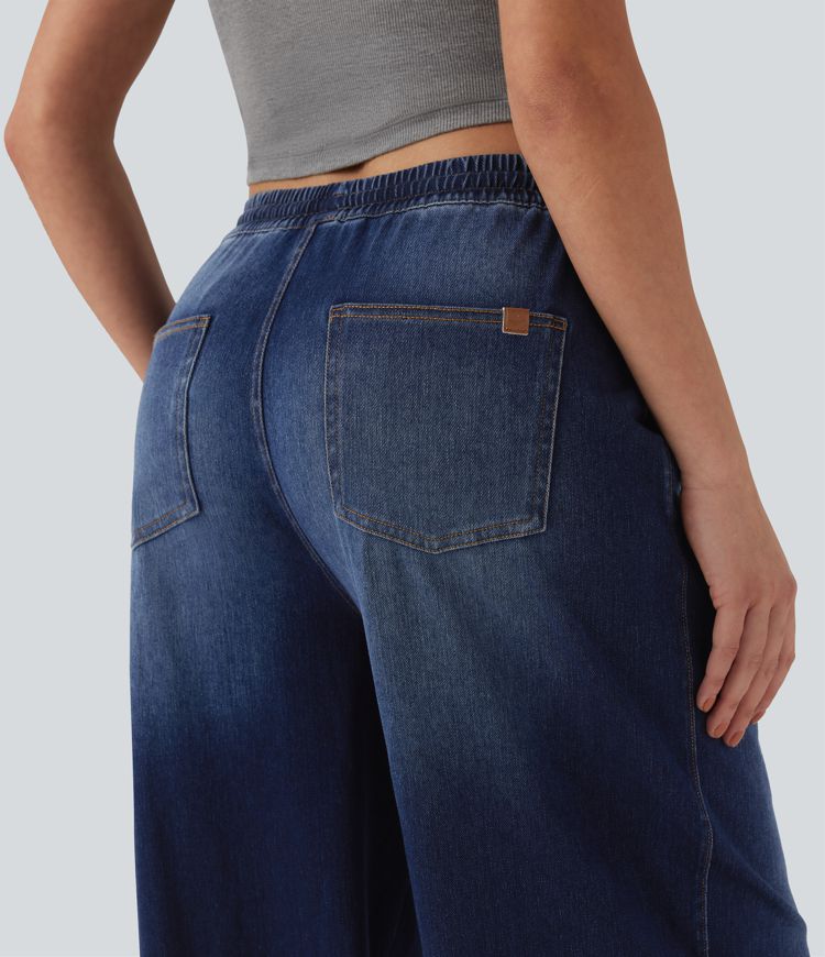 Halara Flex™ Mid Rise Drawstring Casual Sweatpants Jeans with Pockets