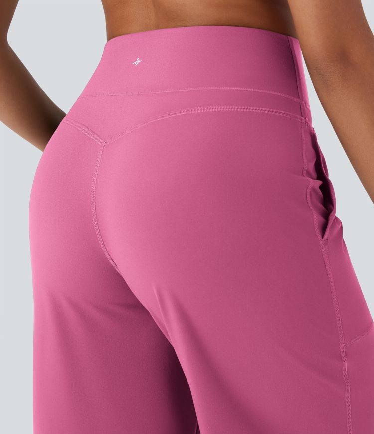 Pantalon de yoga droit gainant taille haute avec poches Halara UltraSculpt™