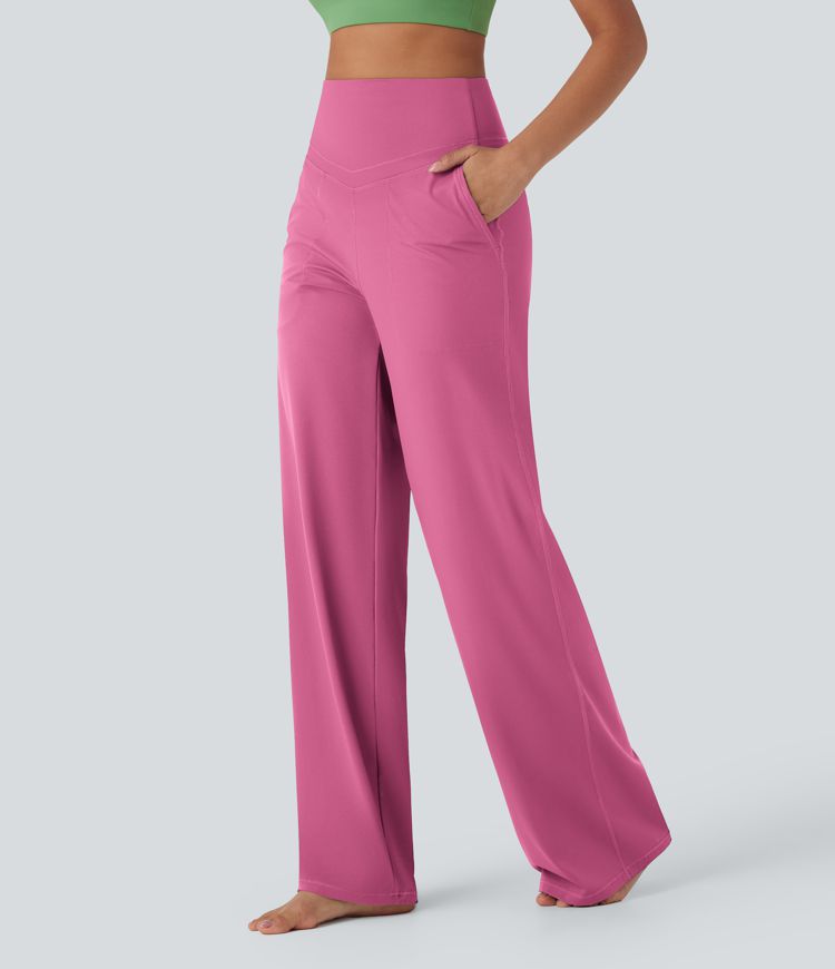 Pantalon de yoga droit gainant taille haute avec poches Halara UltraSculpt™