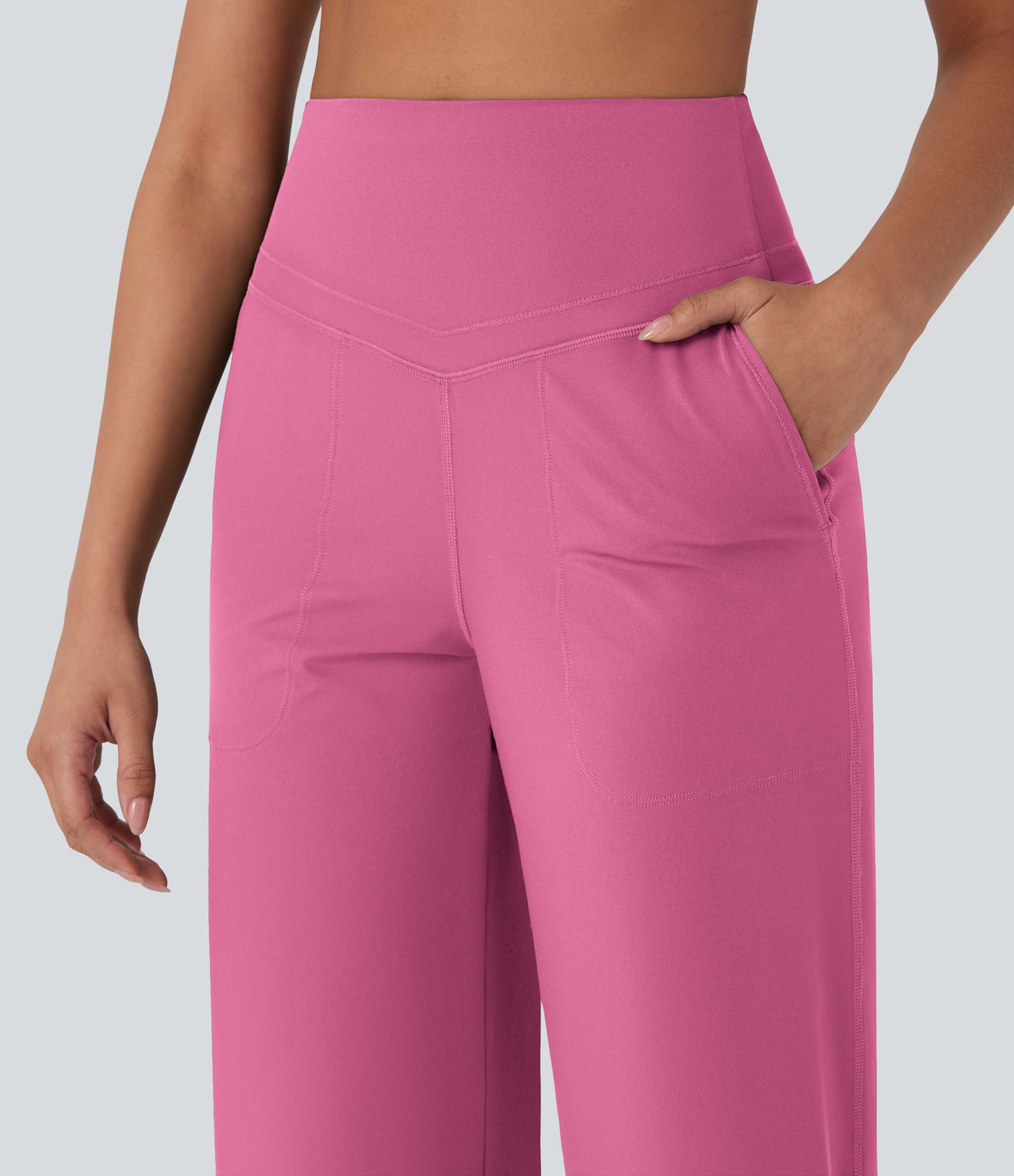 Halara UltraSculpt™ High Waisted Tummy Control Straight Leg Yoga Trousers with Pockets