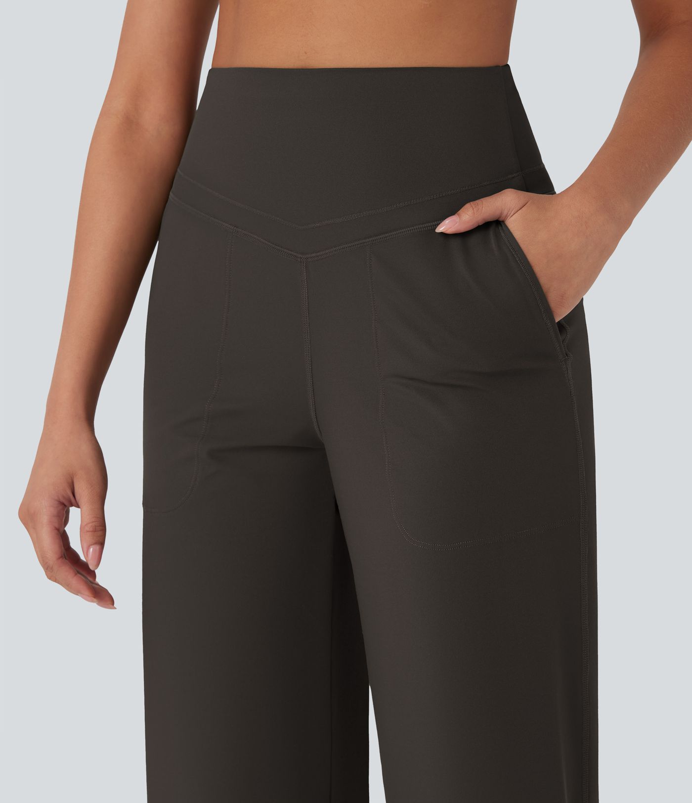 Halara UltraSculpt™ High Waisted Tummy Control Straight Leg Women Track Yoga Pants with Pockets