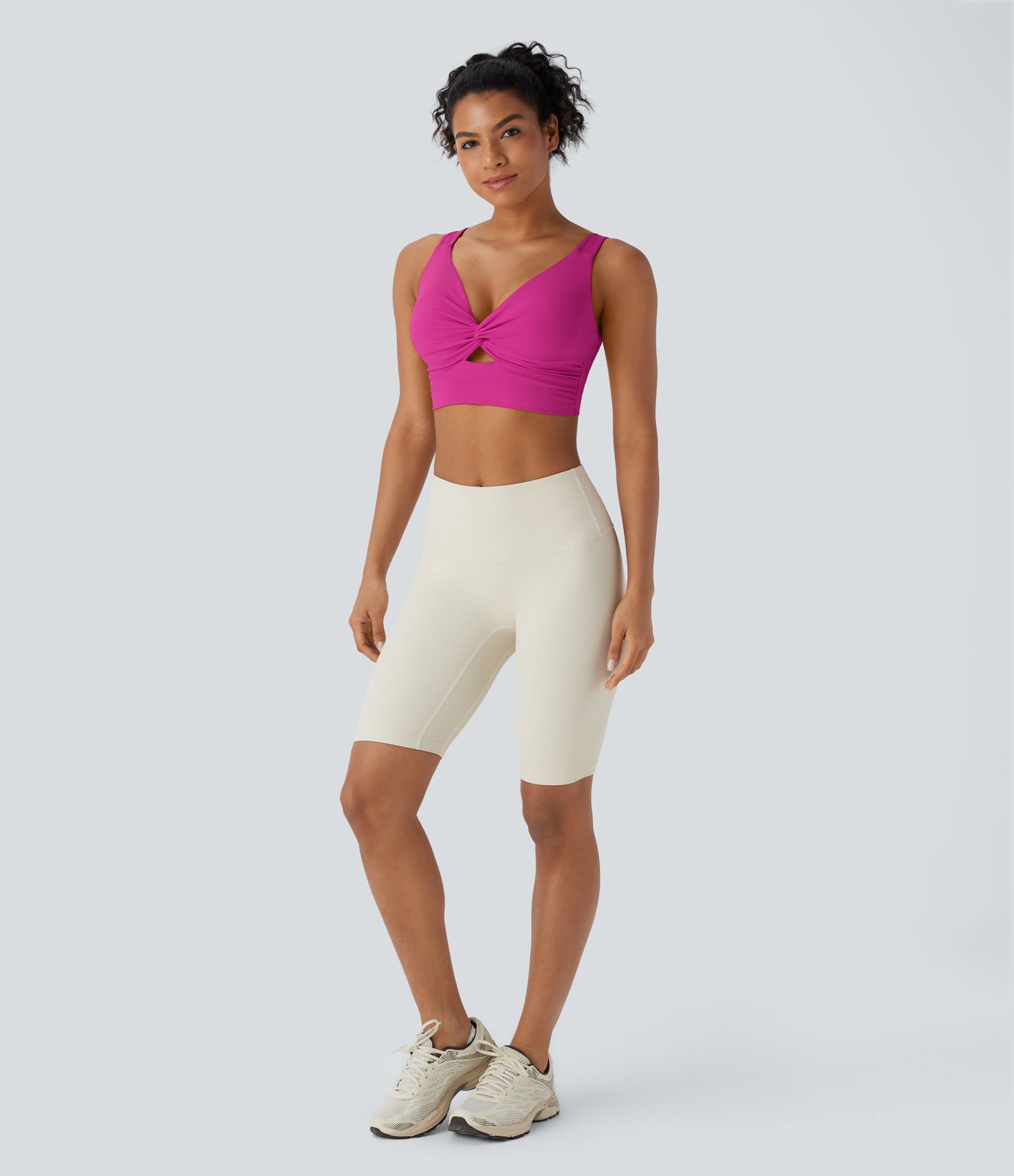 SoftlyZero™ Airy Low Support Cut Out Cool Touch Yoga Sports Bra D-F Cups-UPF50+