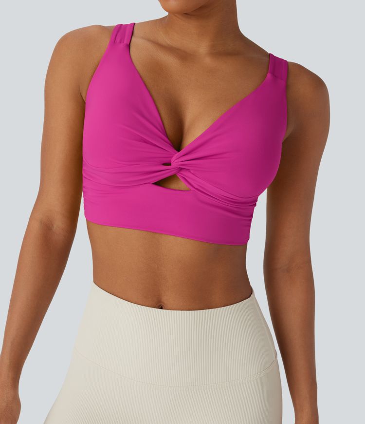 SoftlyZero™ Airy Low Support Cut Out Cool Touch Yoga Sports Bra D-F Cups-UPF50+