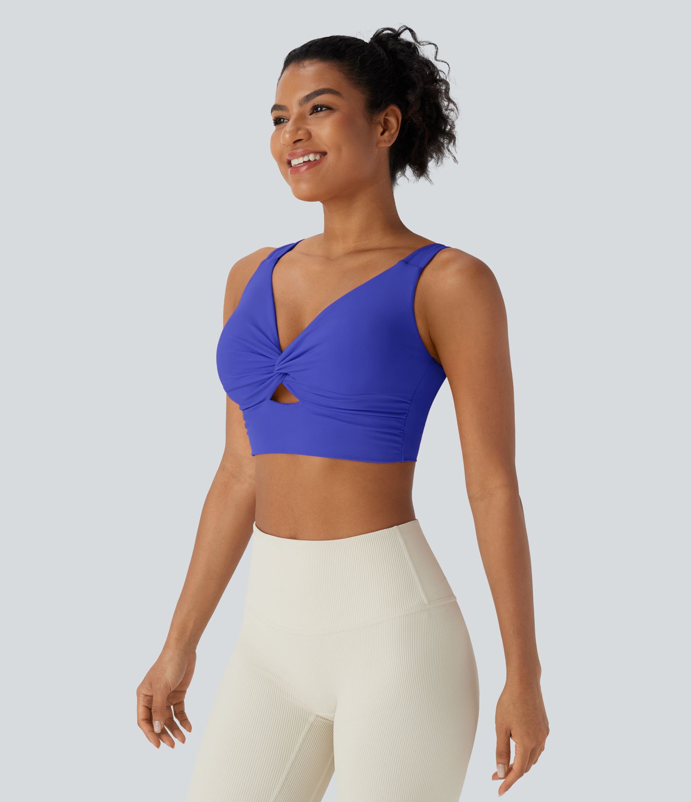 SoftlyZero™ Airy Low Support Cut Out Cool Touch Yoga Sports Bra D-F Cups-UPF50+