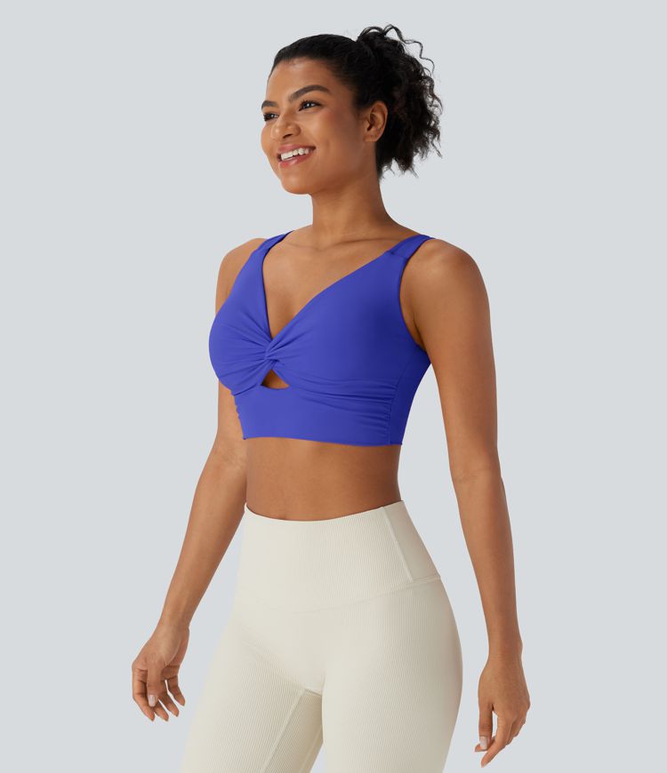 SoftlyZero™ Airy Low Support Cut Out Cool Touch Yoga Sports Bra D-F Cups-UPF50+