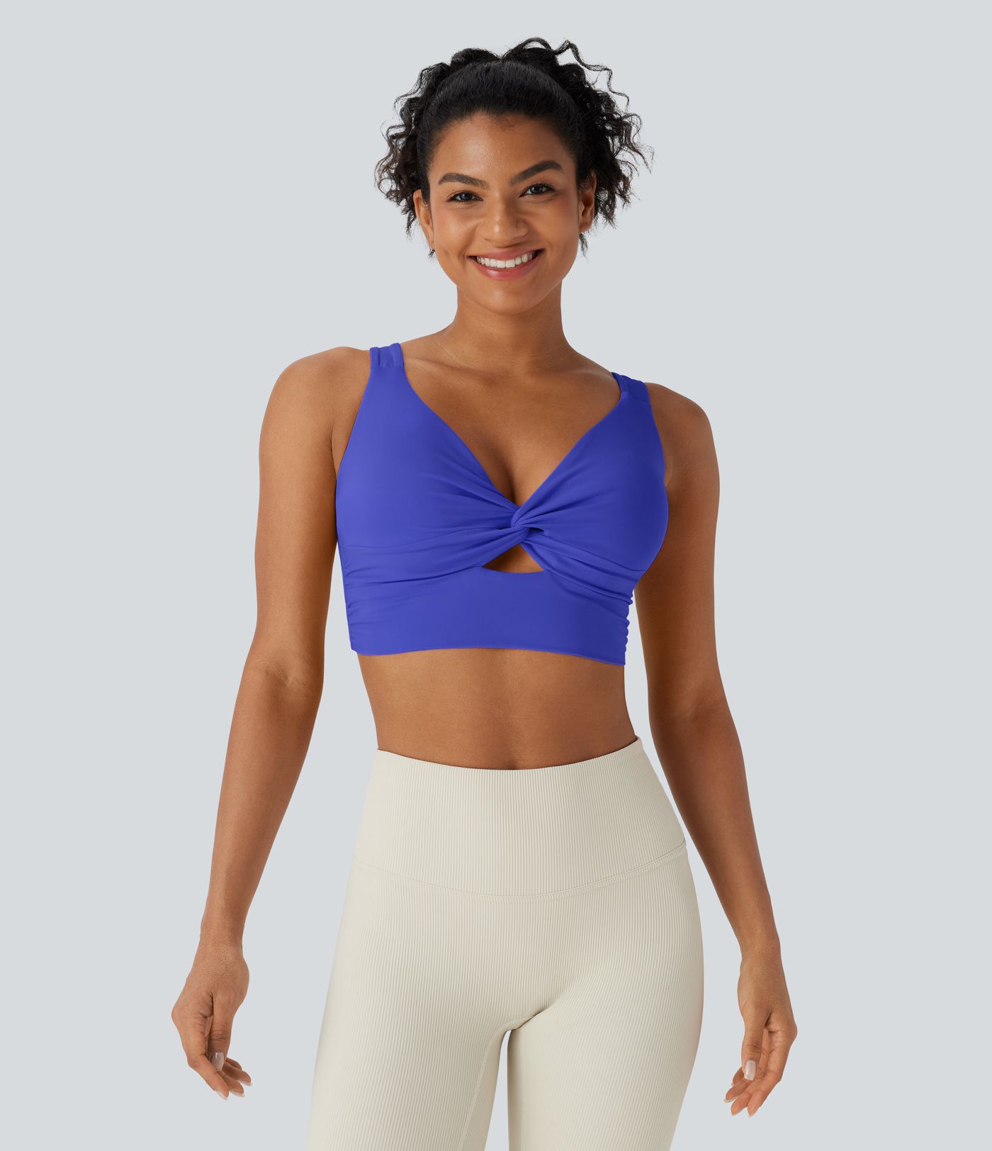 SoftlyZero™ Airy Low Support Cut Out Cool Touch Yoga Sports Bra D-F Cups-UPF50+