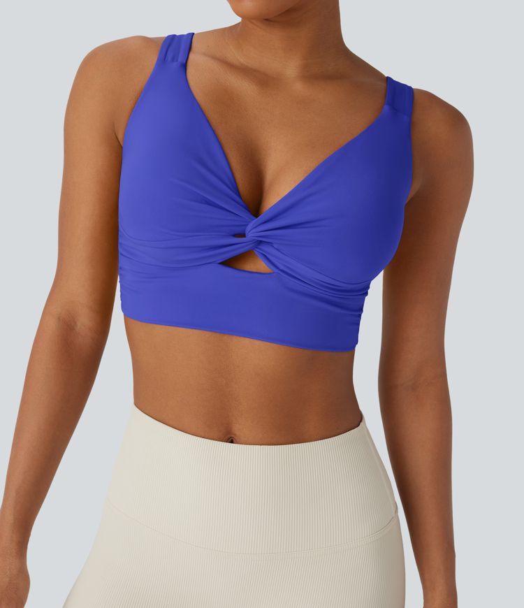 SoftlyZero™ Airy Low Support Cut Out Cool Touch Yoga Sports Bra D-F Cups-UPF50+