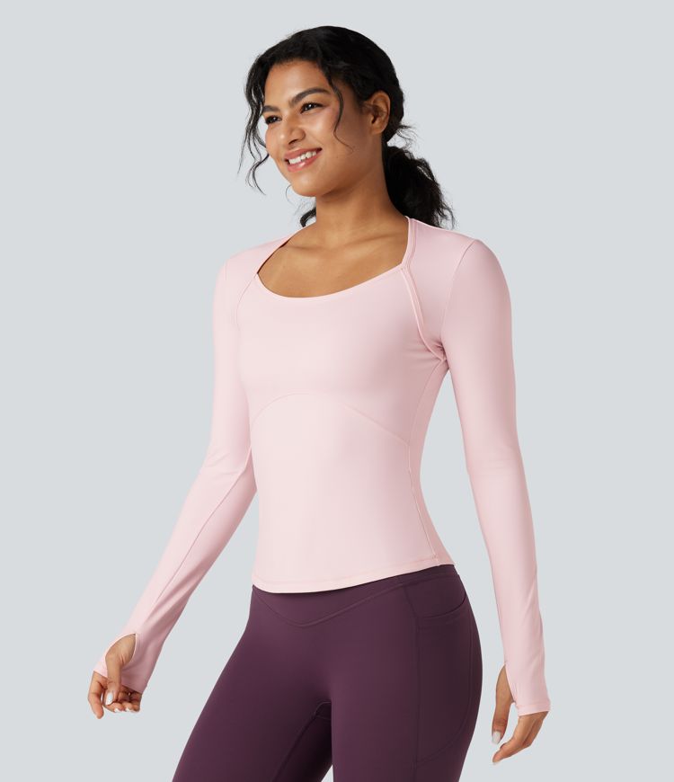SoftlyZero™ Plush Long Sleeve Thumb Hole Yoga Sports Top