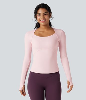 SoftlyZero™ Plush Long Sleeve Thumb Hole Yoga Sports Top
