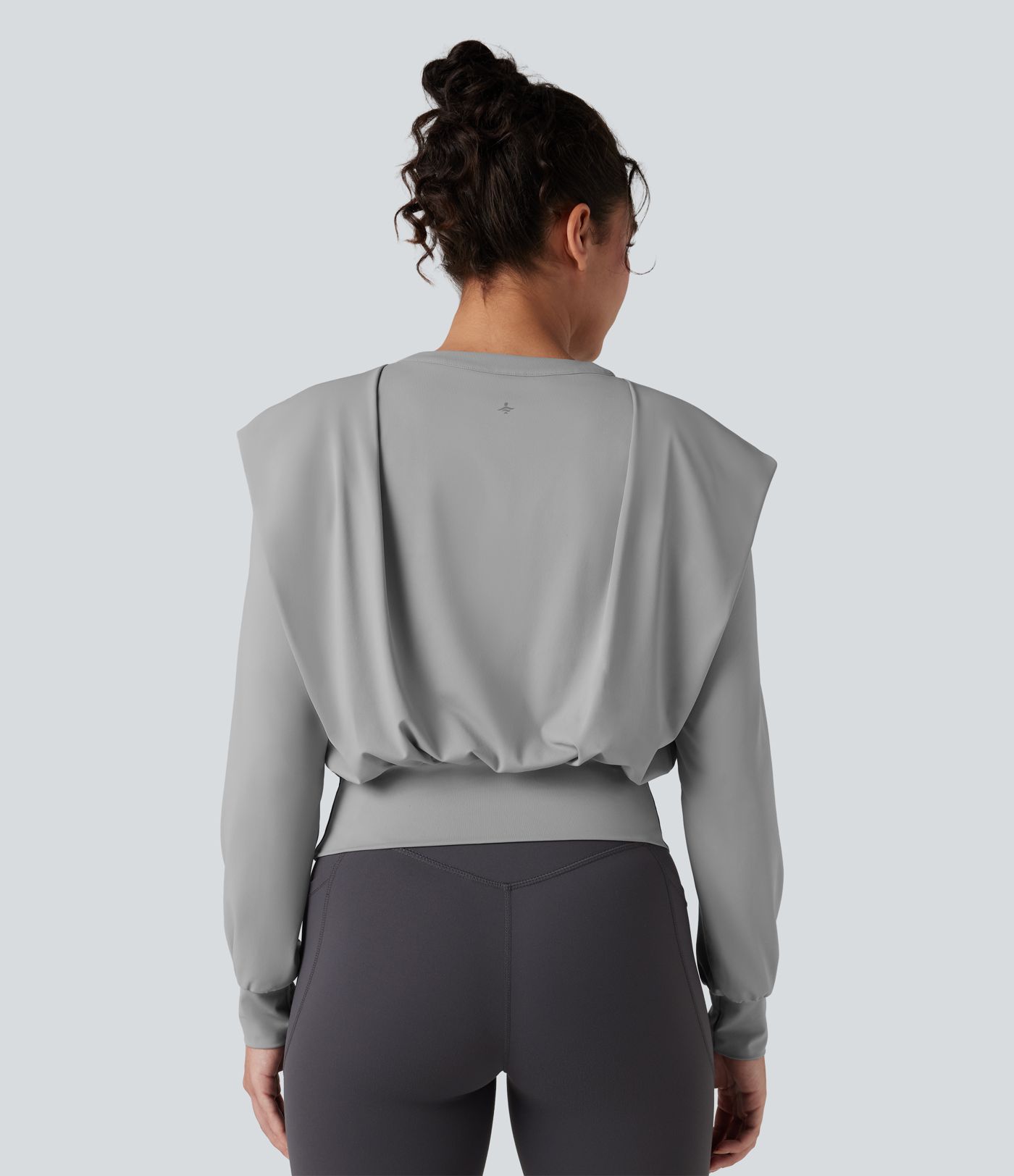 Notched Long Sleeve Yoga Sports Top