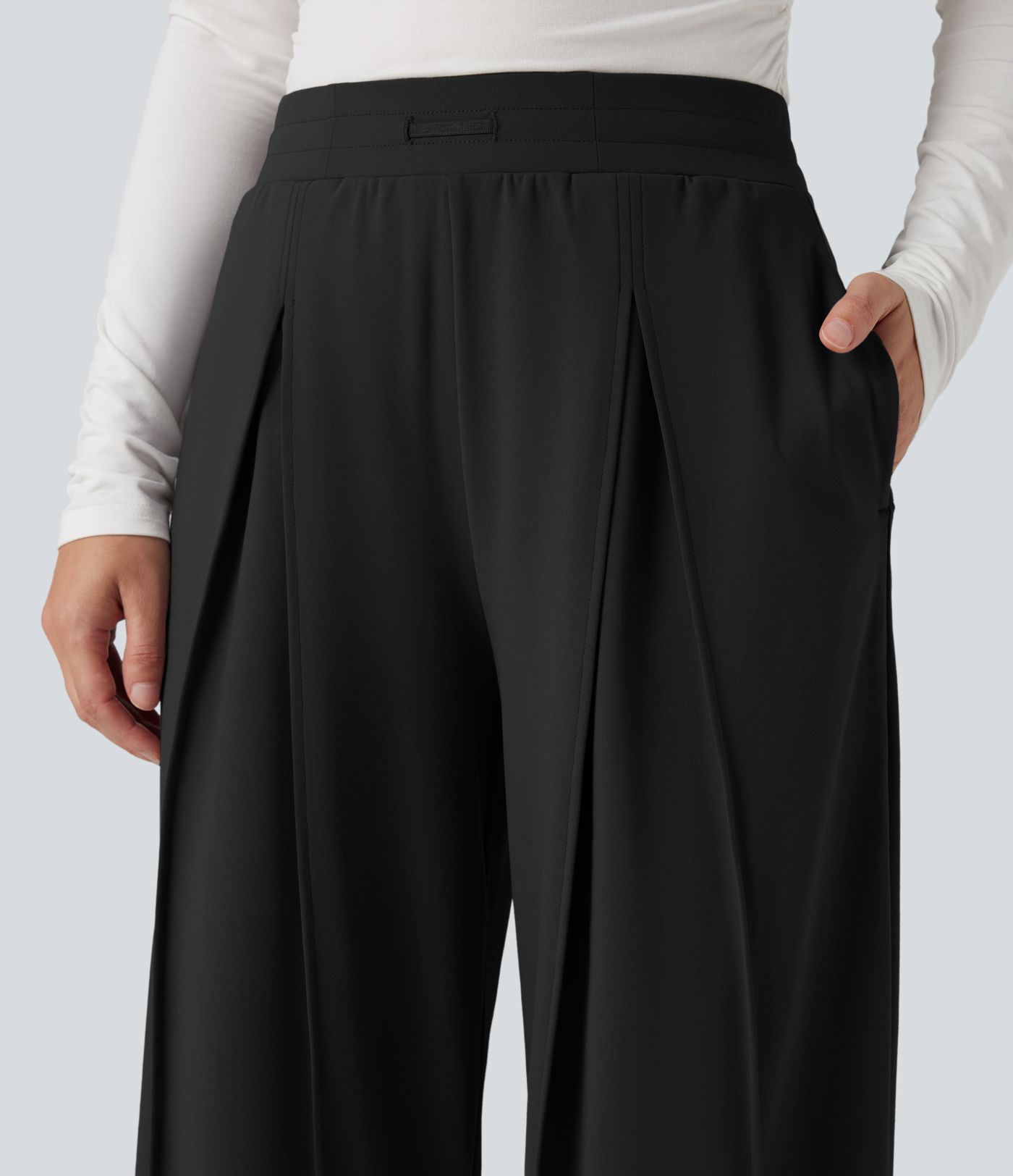 DayStretch High Waisted Wide Leg Casual Pants with Pockets