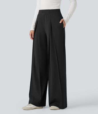 DayStretch High Waisted Wide Leg Casual Pants with Pockets