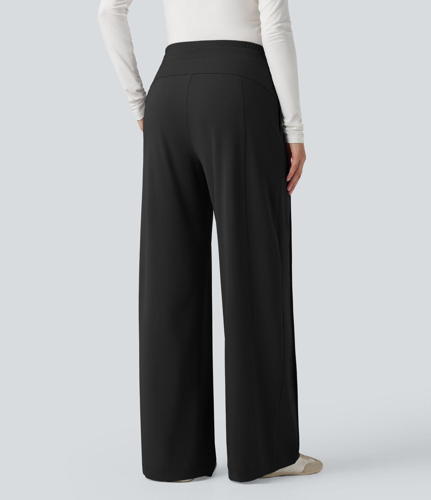 DayStretch High Waisted Wide Leg Casual Pants with Pockets