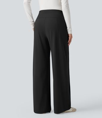 DayStretch High Waisted Wide Leg Casual Pants with Pockets