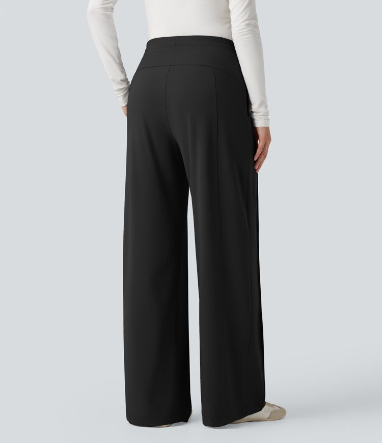 DayStretch High Waisted Wide Leg Casual Pants with Pockets