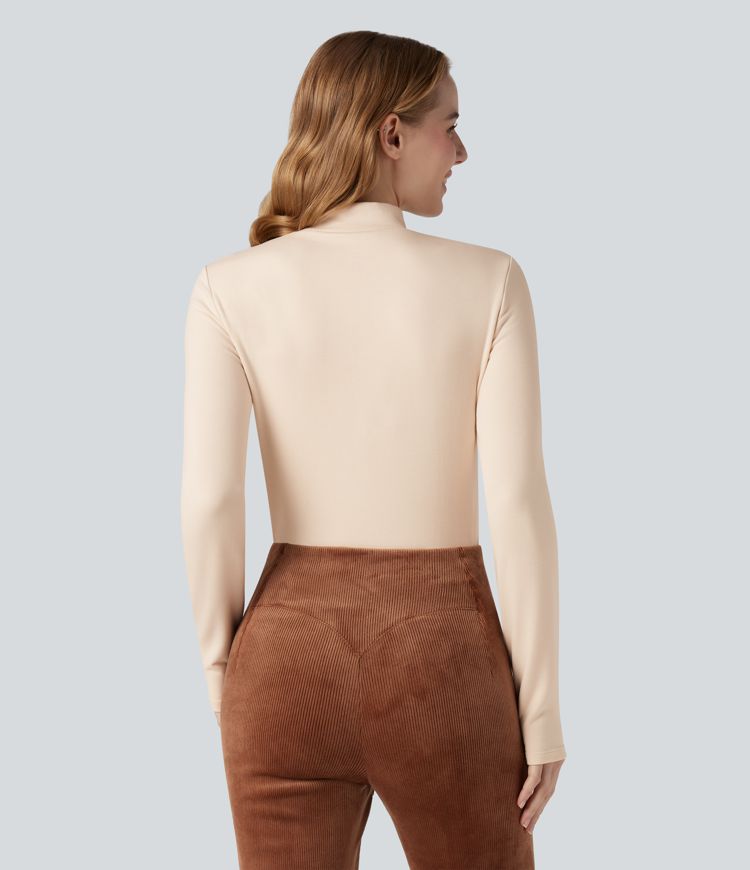 Top chauffant col montant manches longues