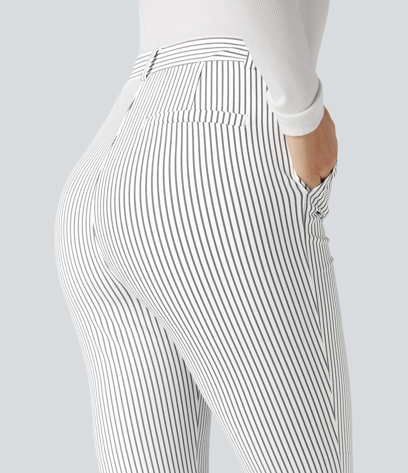 Halara Flex™ High Waisted Skinny Stripe Work Pants with Pockets