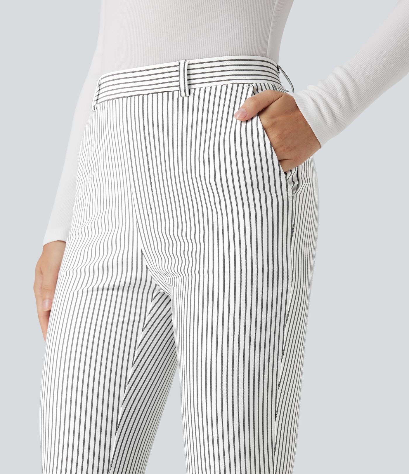 Halara Flex™ High Waisted Skinny Stripe Work Pants with Pockets