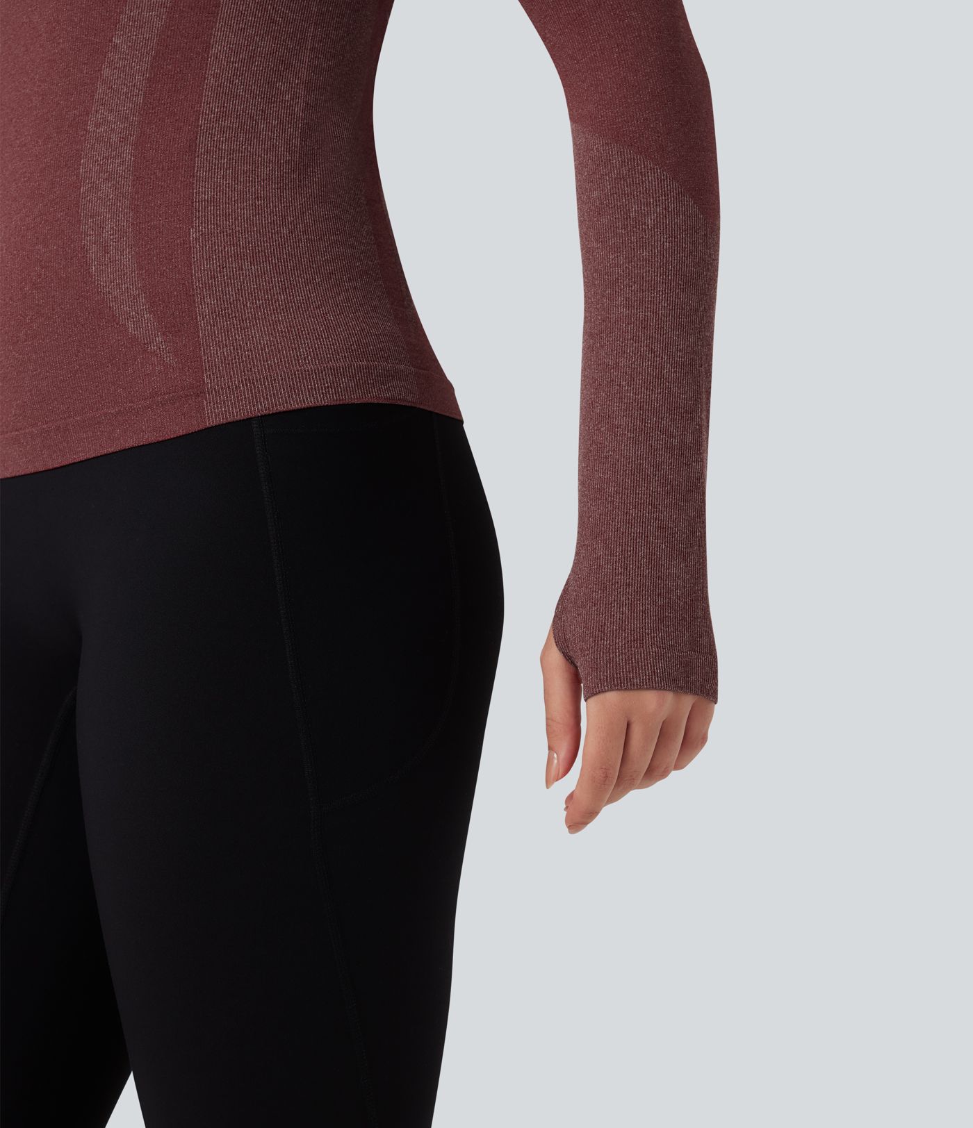 OneForm Seamless Flow Raglan Long Sleeve Thumb Holes Yoga Sports Top