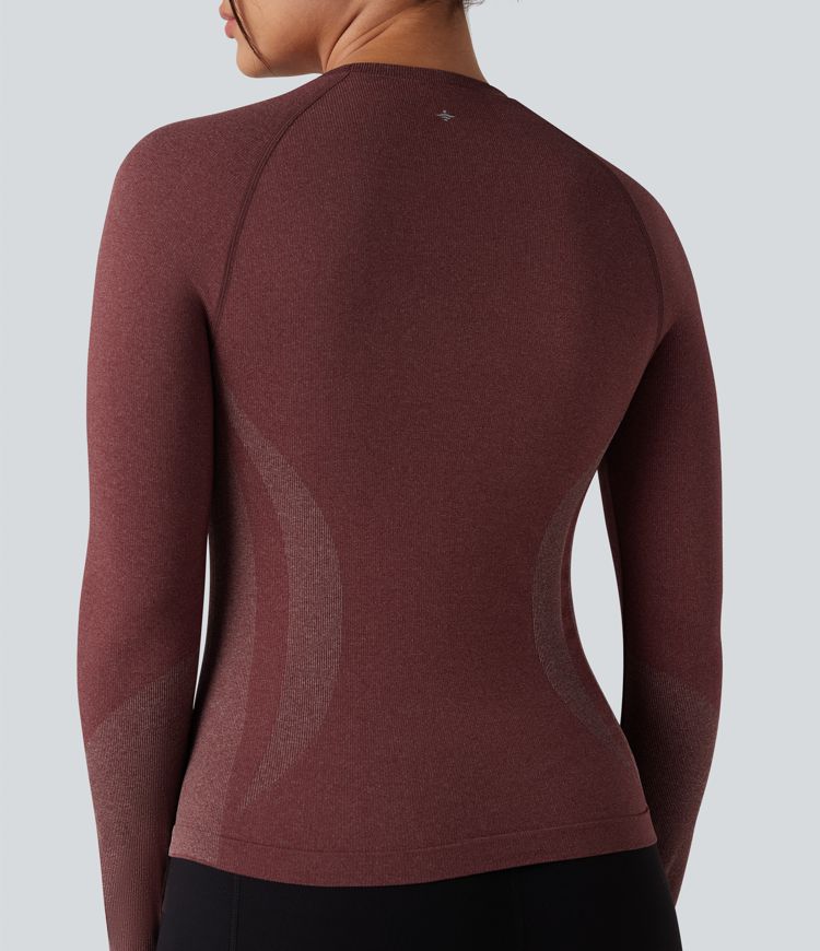 OneForm Seamless Flow Raglan Long Sleeve Thumb Holes Yoga Sports Top