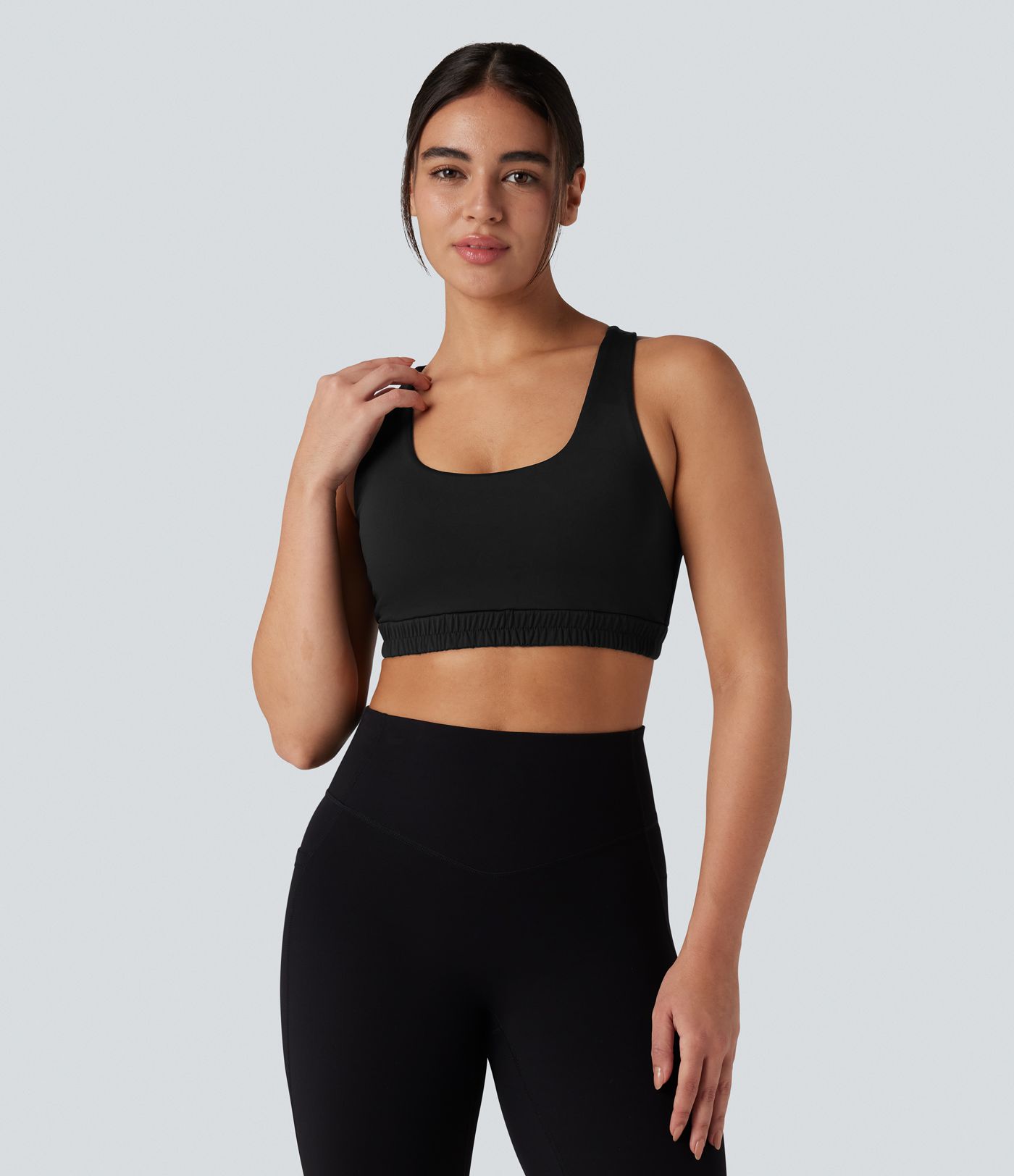 Low Support U Neck Racerback Yoga Sports Bra