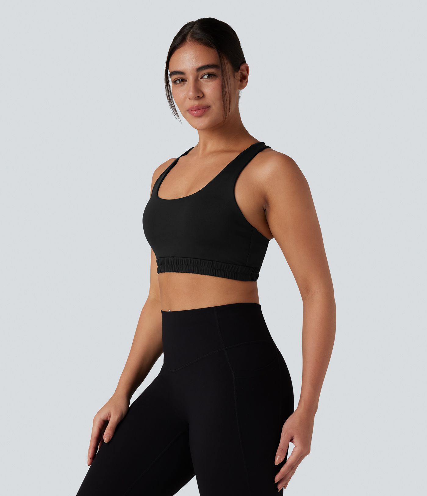 Low Support U Neck Racerback Yoga Sports Bra