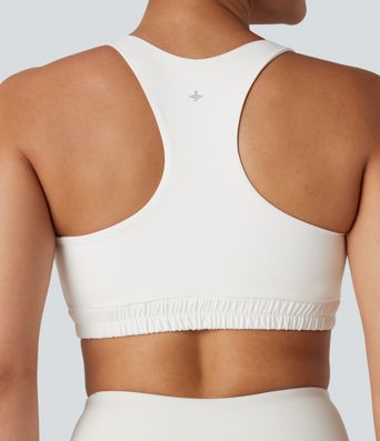 Sujetador deportivo para yoga con escote en U y espalda racerback — sujeción ligera