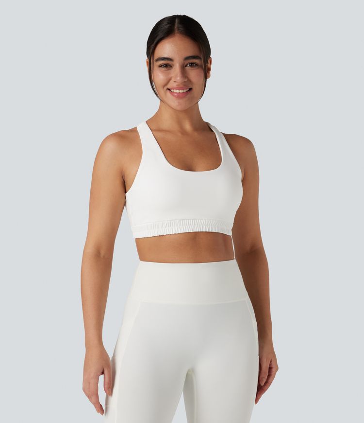 Low Support U Neck Racerback Yoga Sports Bra