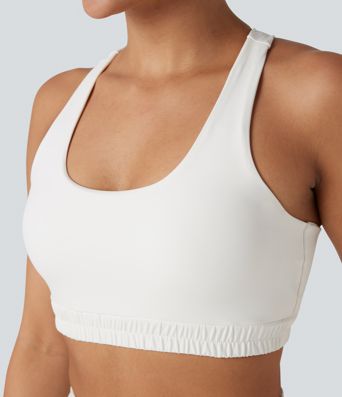 Sujetador deportivo para yoga con escote en U y espalda racerback — sujeción ligera