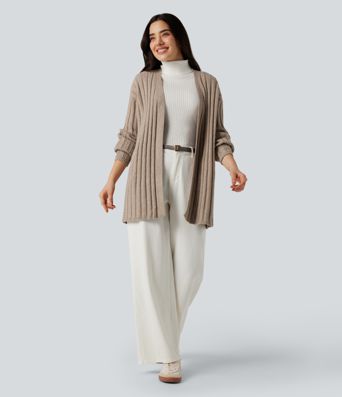 Long Sleeve Casual Cardigan with Pockets