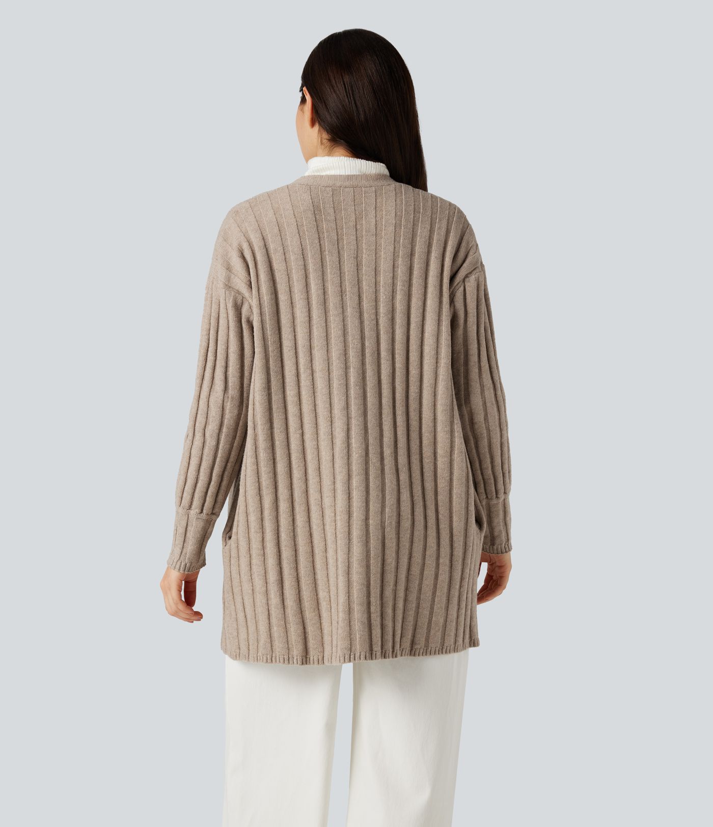 Long Sleeve Casual Cardigan with Pockets