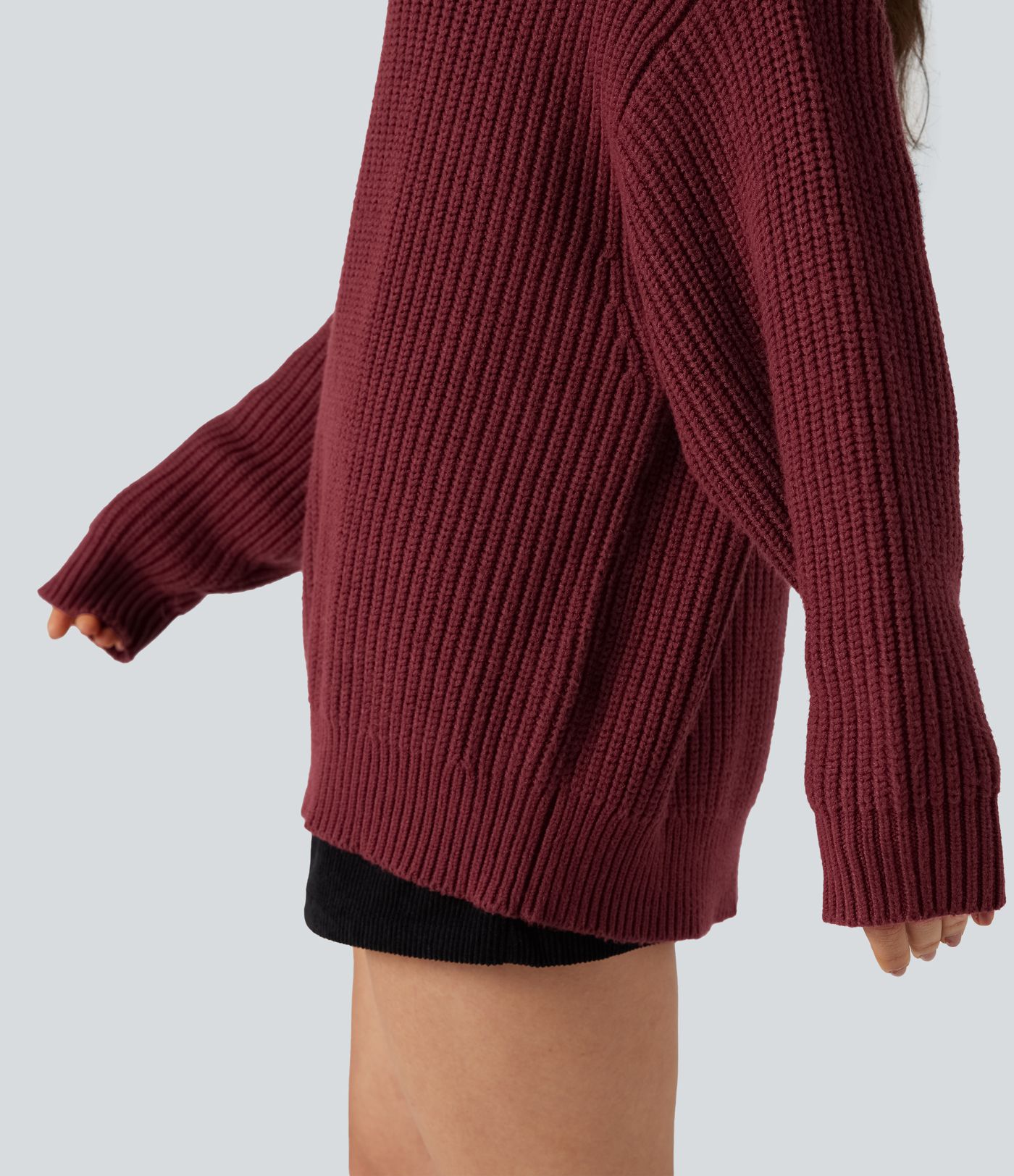 High Neck Long Sleeve Casual Sweater