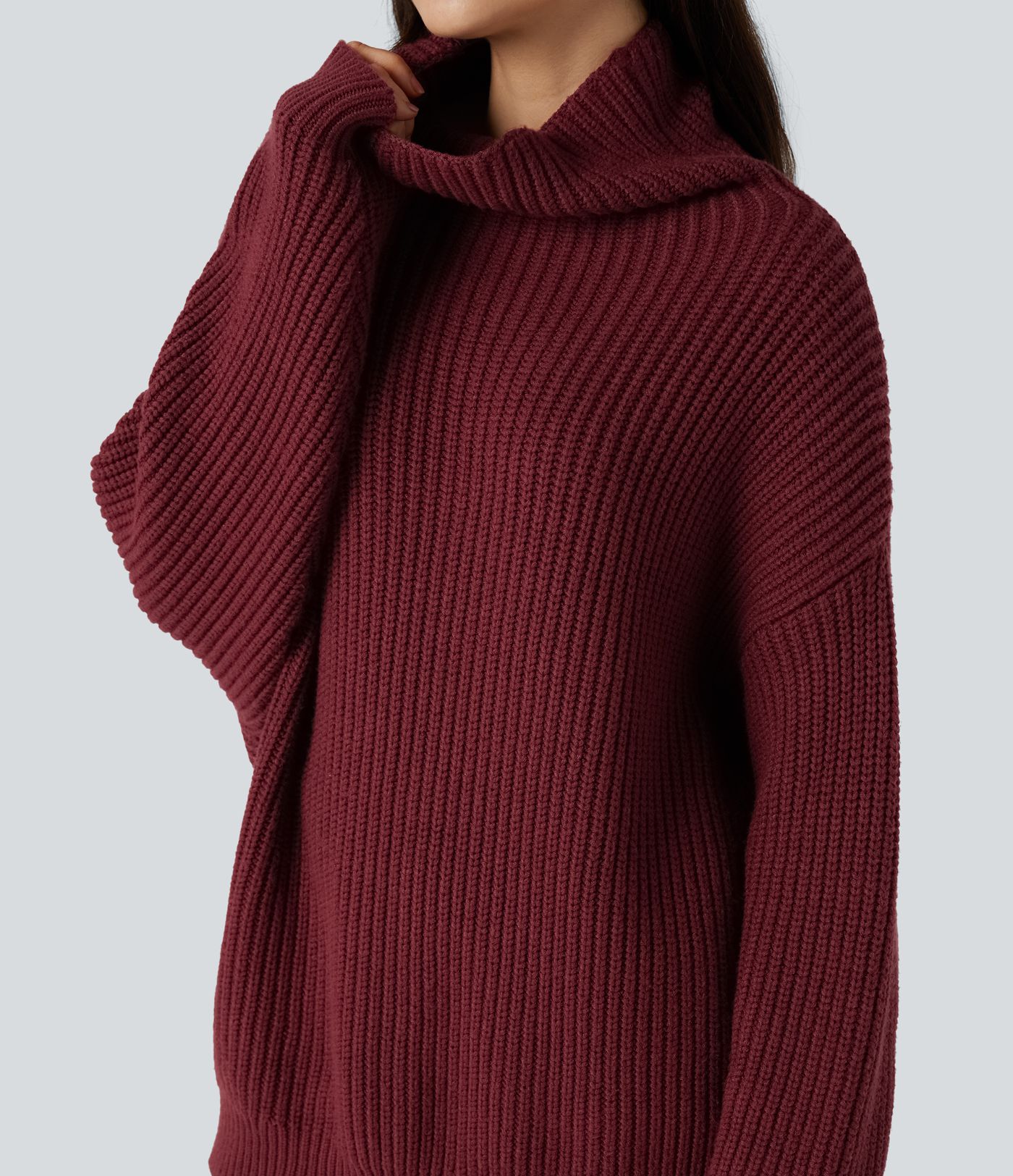 High Neck Long Sleeve Casual Sweater