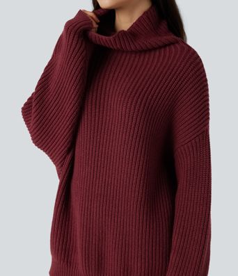 High Neck Long Sleeve Casual Sweater