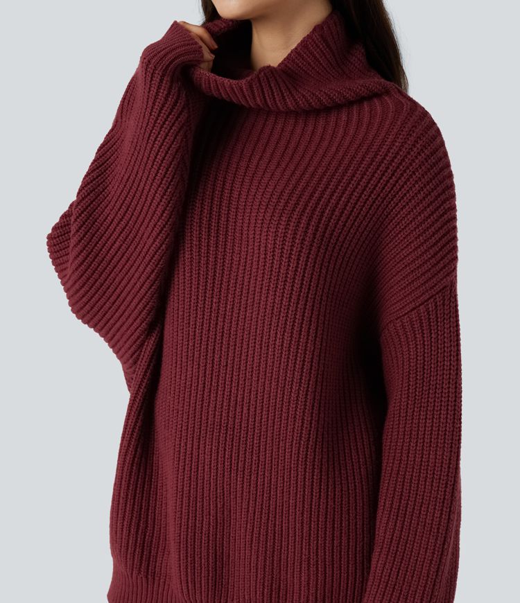 High Neck Long Sleeve Casual Sweater