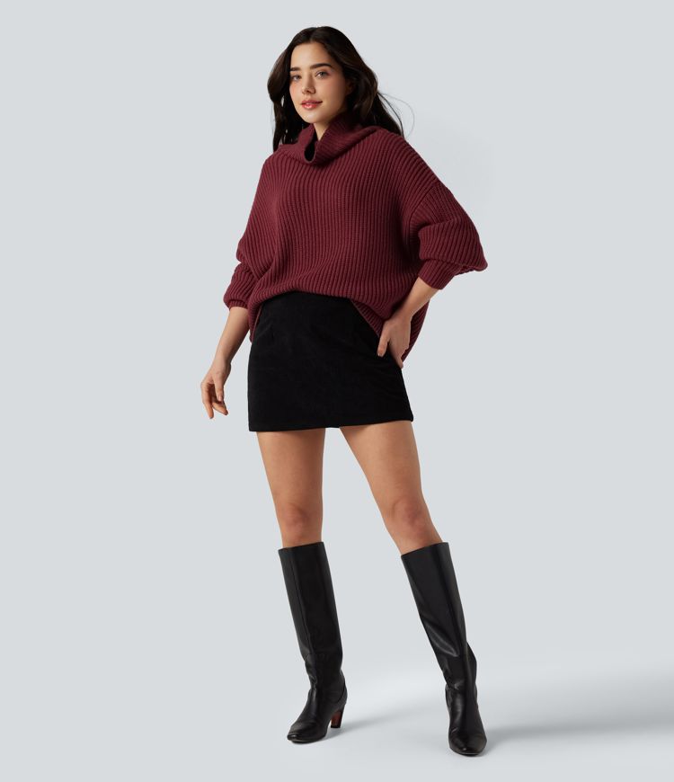 High Neck Long Sleeve Casual Sweater