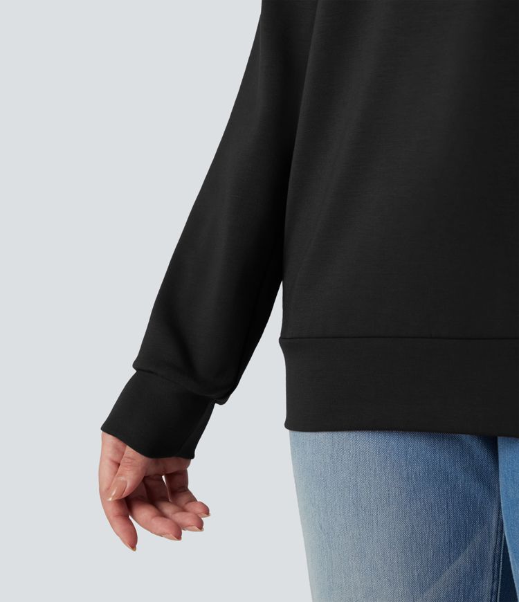 SpacerTek™ Cowl Neck Long Sleeve Casual Sweatshirt