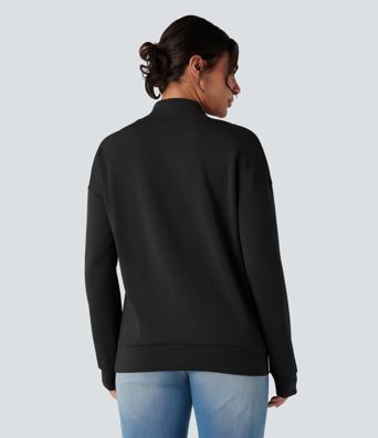 SpacerTek™ Cowl Neck Long Sleeve Casual Sweatshirt