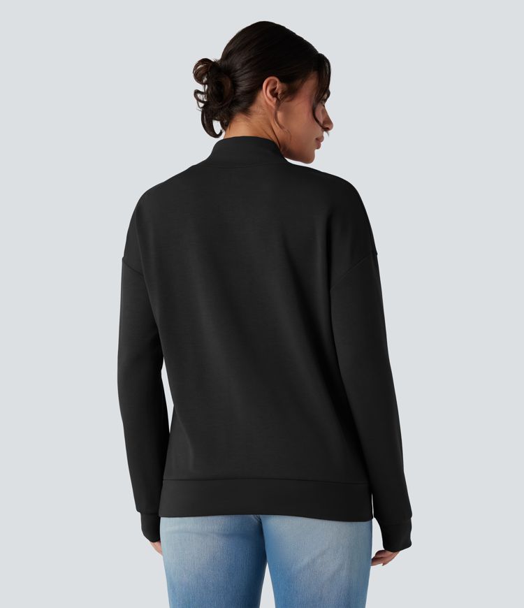 SpacerTek™ Cowl Neck Long Sleeve Casual Sweatshirt