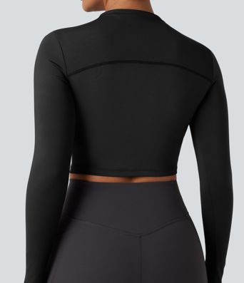 Mock-neck Long Sleeve Slim Yoga Sports Top