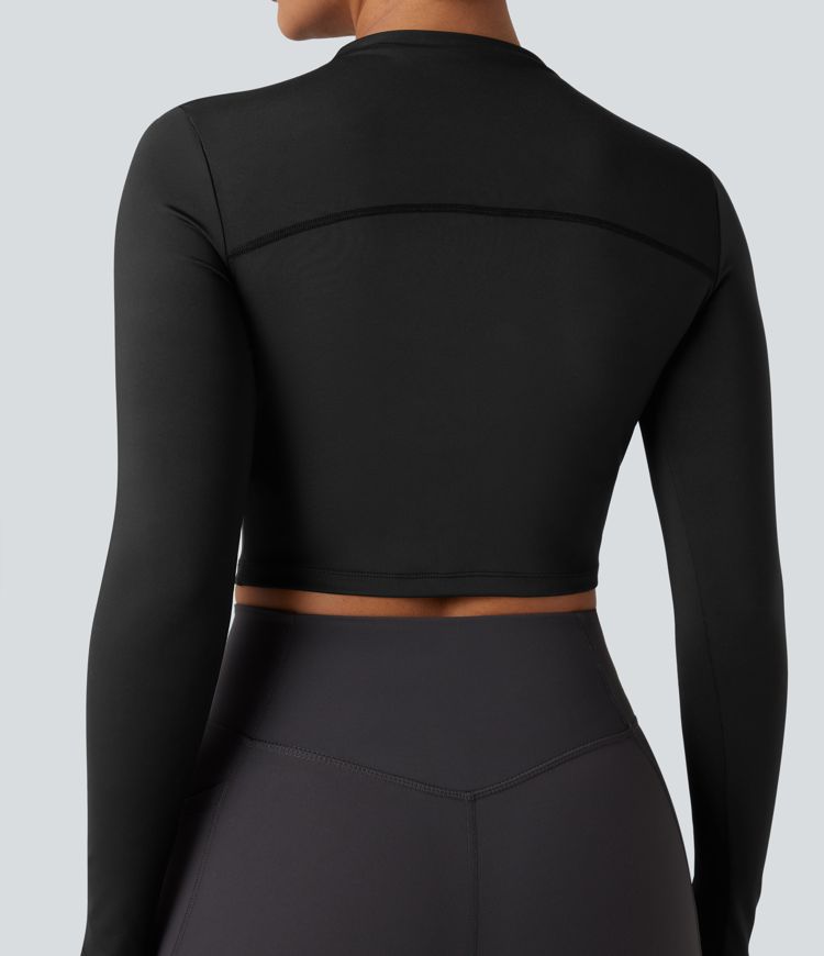 Mock-neck Long Sleeve Slim Yoga Sports Top