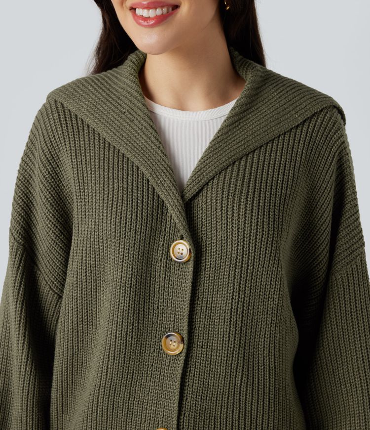 Cardigan col revers manches longues avec poches