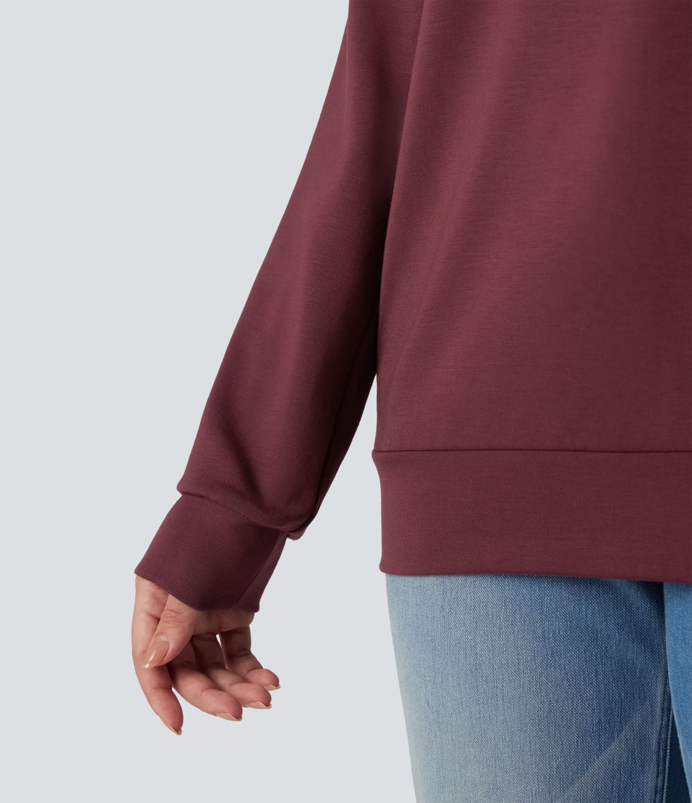 Sweat-shirt décontracté SpacerTek™ col bénitier et manches longues