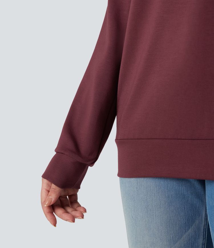 Sweat-shirt décontracté SpacerTek™ col bénitier et manches longues