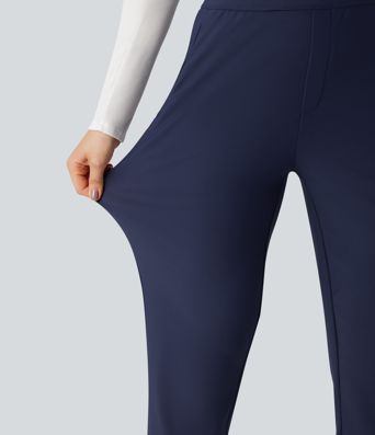 Pantalon de sport fuselé thermique en polaire, taille haute, avec poches