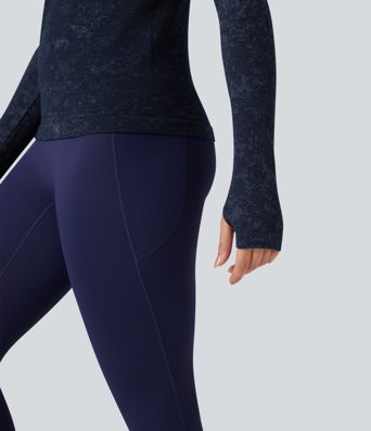 OneForm Seamless Flow Half Zip Long Sleeve Thumb Hole Workout Sports Top