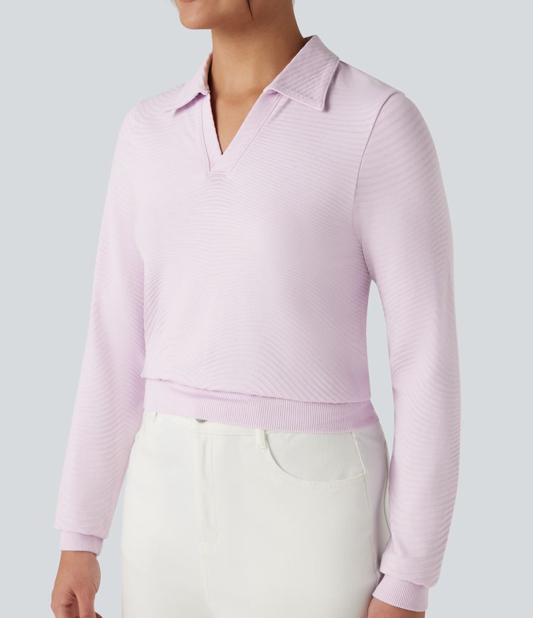 OneForm Seamless Flow Polo Long Sleeve Casual Sports Top OneForm Seamless Flow Polo Long Sleeve Casual Sports Top