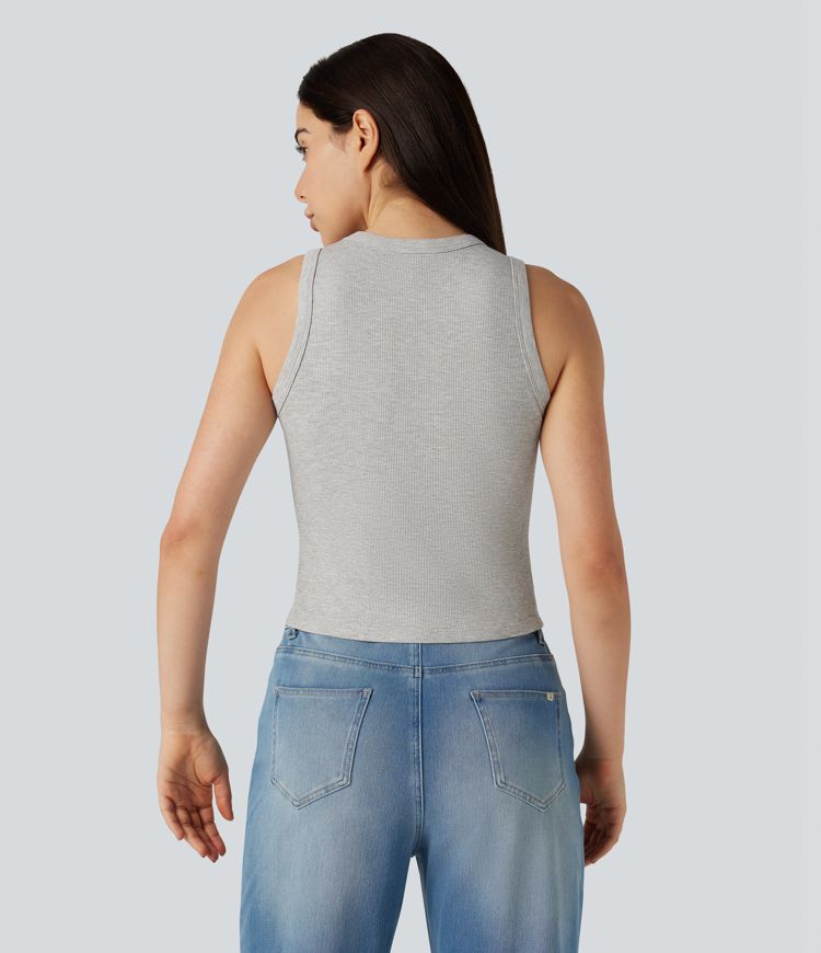 Round Neck Casual Tank Top