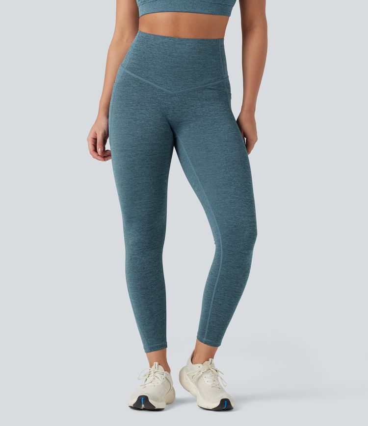 Halara UltraSculpt™ Heathered High Waisted Tummy Control Quick Dry Yoga Leggings with Pockets