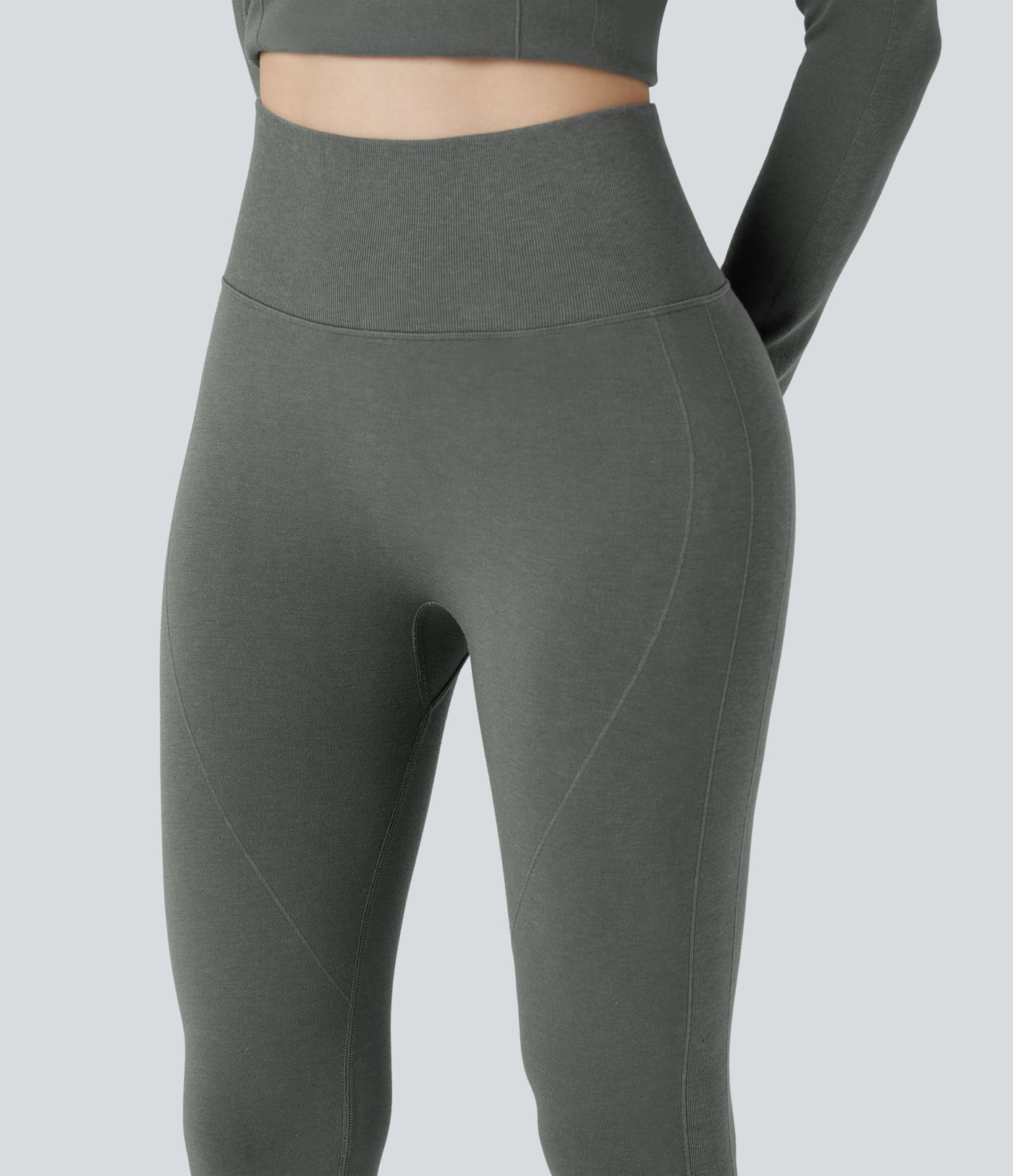 Legging 7/8 thermique gainant taille haute sans couture HeatCore OneForm Seamless Flow